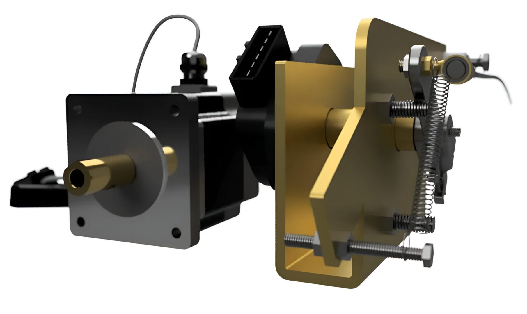 Mechanical assembly with springs and metal components.